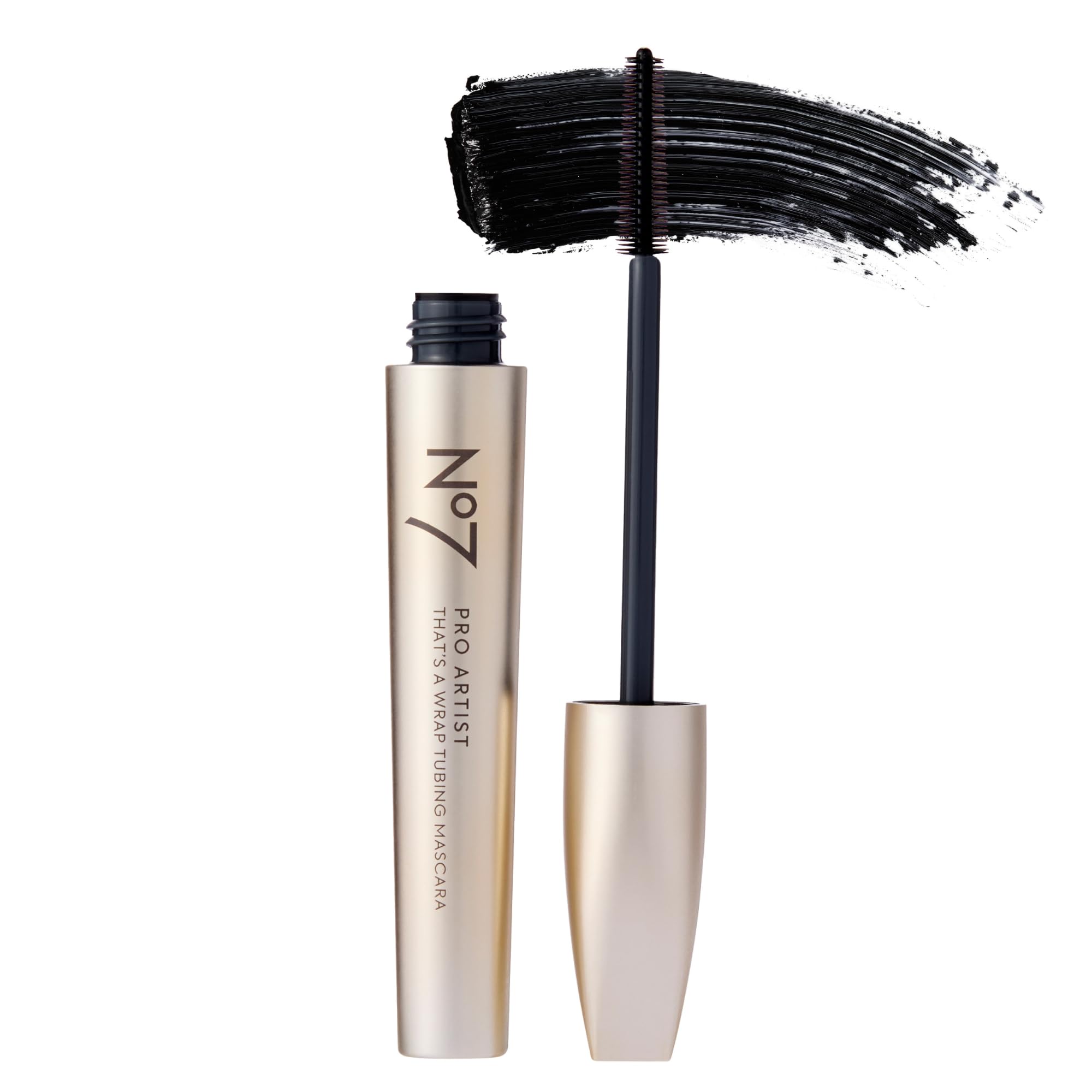 No7 Pro Artist That's a Wrap Tubing Mascara - Buildable & Lengthening Mascara for a High-Impact Finish - Volumizing Tube Mascara to Keep Lashes in Place All Day - Black (0.28 fl oz)