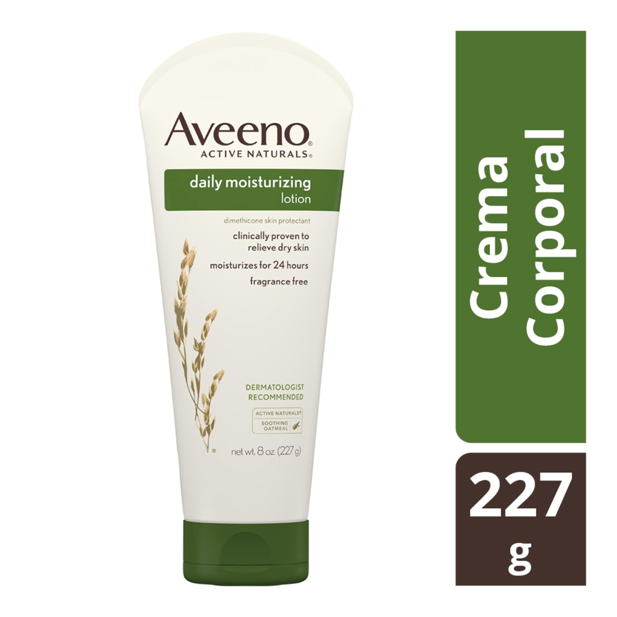Aveeno Daily Moisturizing Body Lotion with Soothing Prebiotic Oat, Gentle Lotion Nourishes Dry Skin With Moisture, Paraben-, Dye- & Fragrance-Free, Non-Greasy & Non-Comedogenic, 8 fl. oz