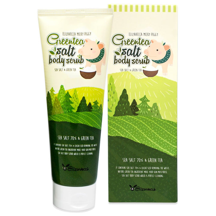 Green tea Salt Body Scrub - Elizavecca Milky Piggy