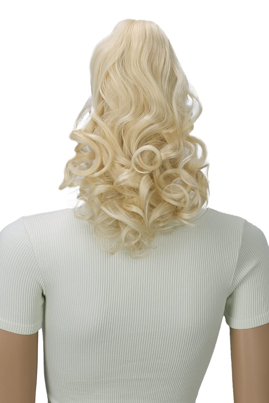 bleach blonde #613 H5-2 : PRETTYSHOP 20 & 120g Hair Piece Pony Tail Extension 2 IN 1 Curled Wavy Heat-Resisting Diverse Colors (bleach blonde 613 H5-2)