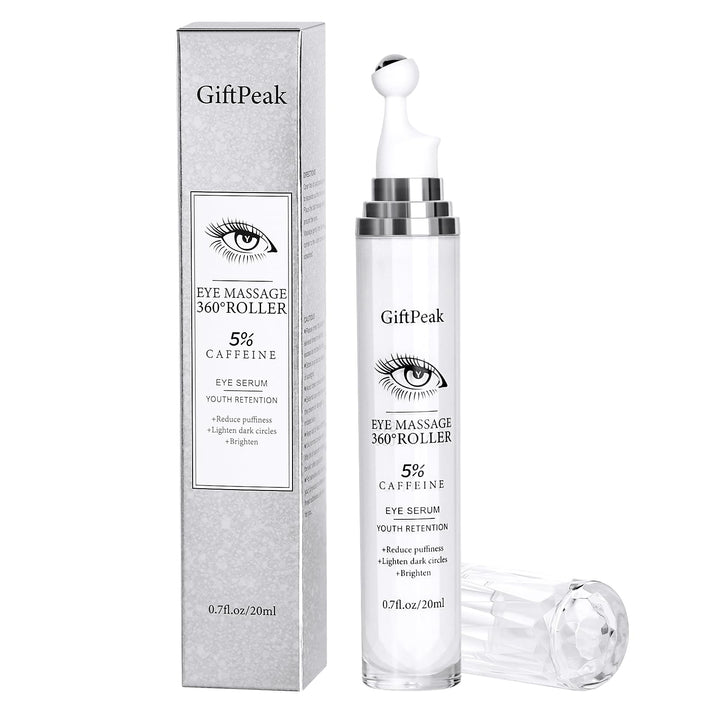 Caffeine Eye Serum for Dark Circles,Eye Serum Roller Eye Skin Care for Puffy Eye Bags Fine Lines Dark Circles Wrinkles Under Eye Cream For Women & Men 0.5 fl. oz