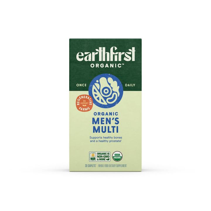 EarthFirst Organic Men’s Multi Once Daily, Men's Multivitamin, 19 Vitamins from Herbs & Superfoods, 30 Count