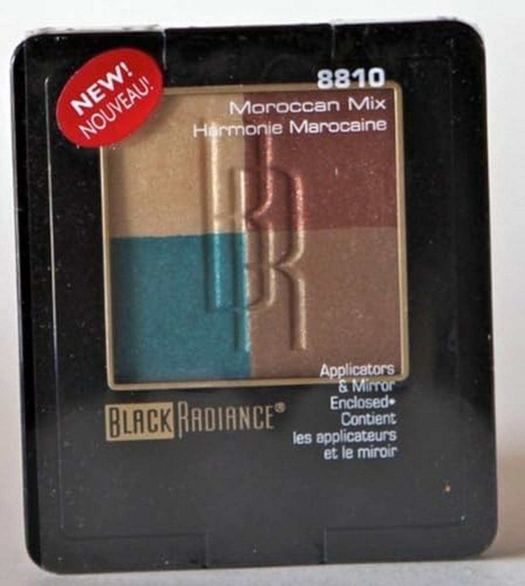 Black Radiance Eyeshadow Palette w/ Applicators & Mirror 8810 Moroccan Mix, Beige, Blue, Brown, Red Brown