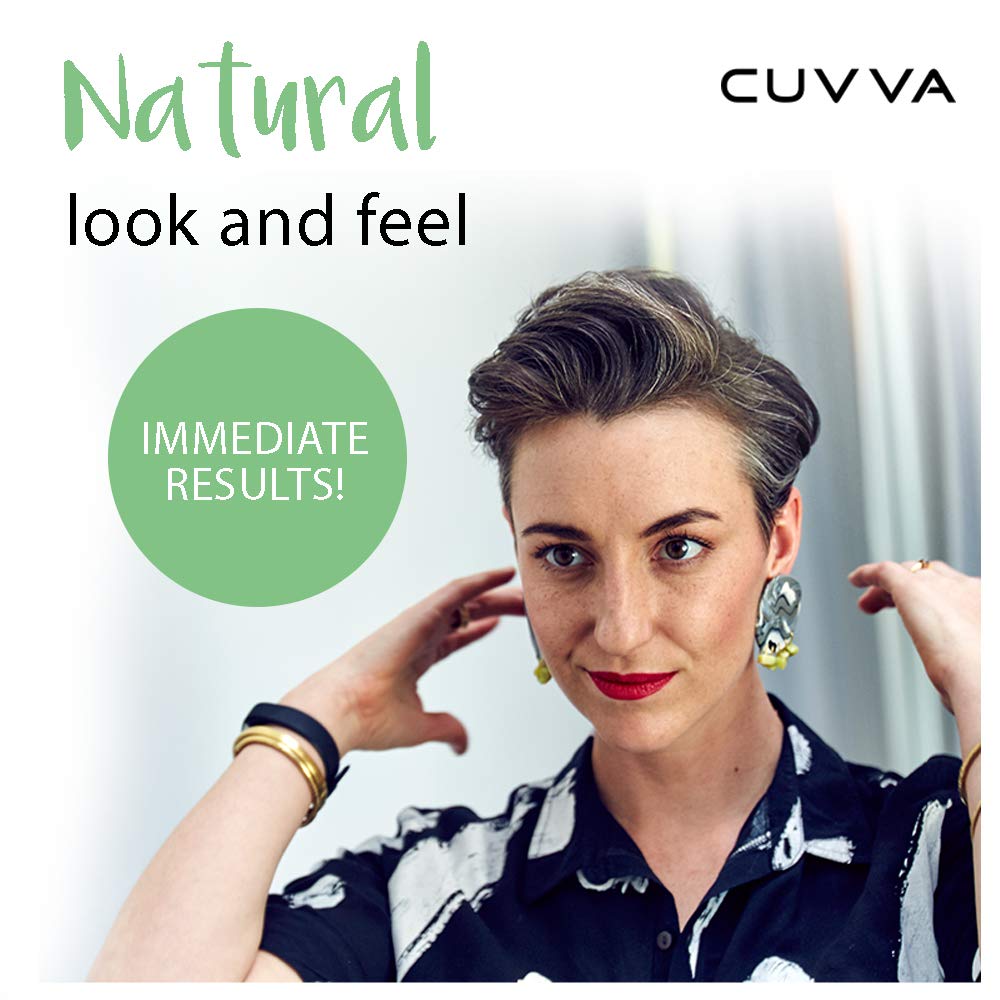 Hair Building Fibers by CUVVA for Fine & Thinning Hair (MEDIUM BROWN) - Thicker Looking Hair in 15 Seconds - 13 Different Shades for Men & Women - 1.06oz