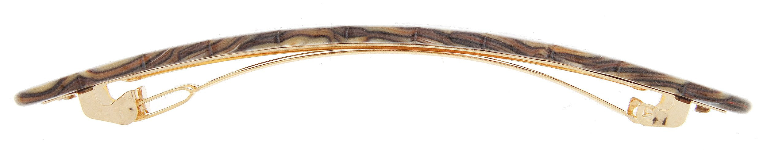 Onyx : France Luxe Scalloped Long and Skinny Barrette - Onyx