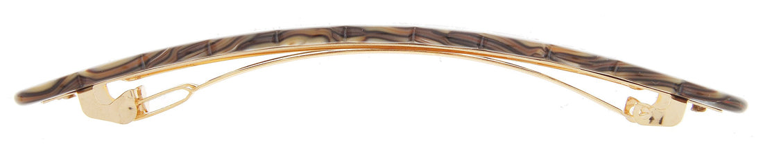 Onyx : France Luxe Scalloped Long and Skinny Barrette - Onyx