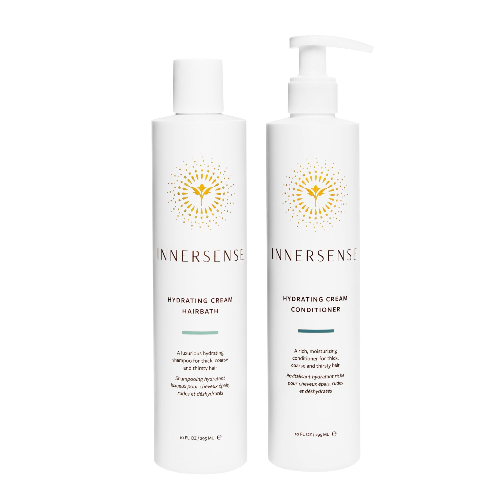 INNERSENSE Organic Beauty - Natural Hydrating Hairbath Shampoo + Cream Conditioner Duo | Non-Toxic, Cruelty-Free, Clean Haircare (10 fl oz each)
