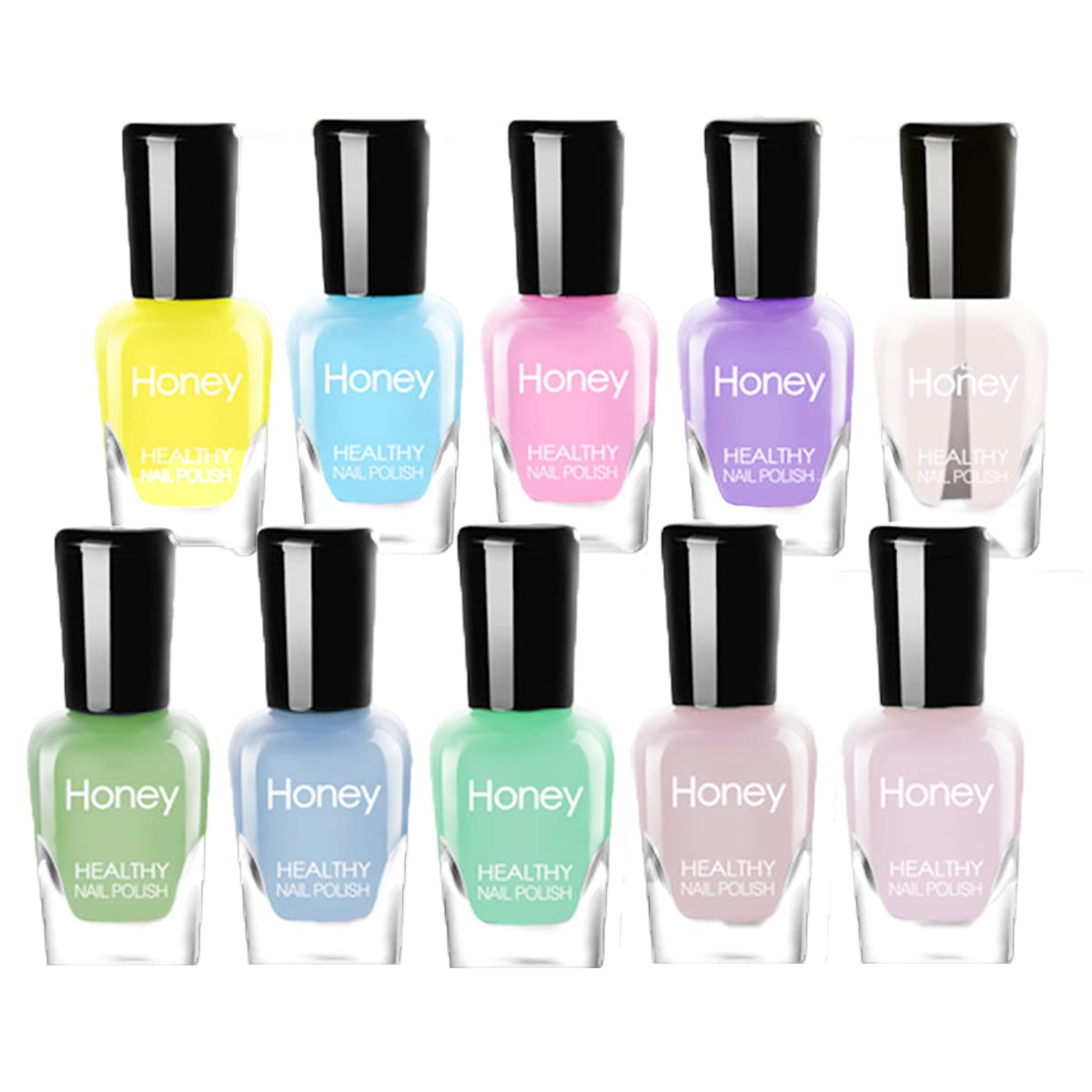 Tophany Non Toxic Nail Polish Set, Easy Peel Off and Fast Dry Nail Polish Set for Pack, Eco Friendly and Organic Water Based Nail Polish for Women,Teens(10 Bottles)