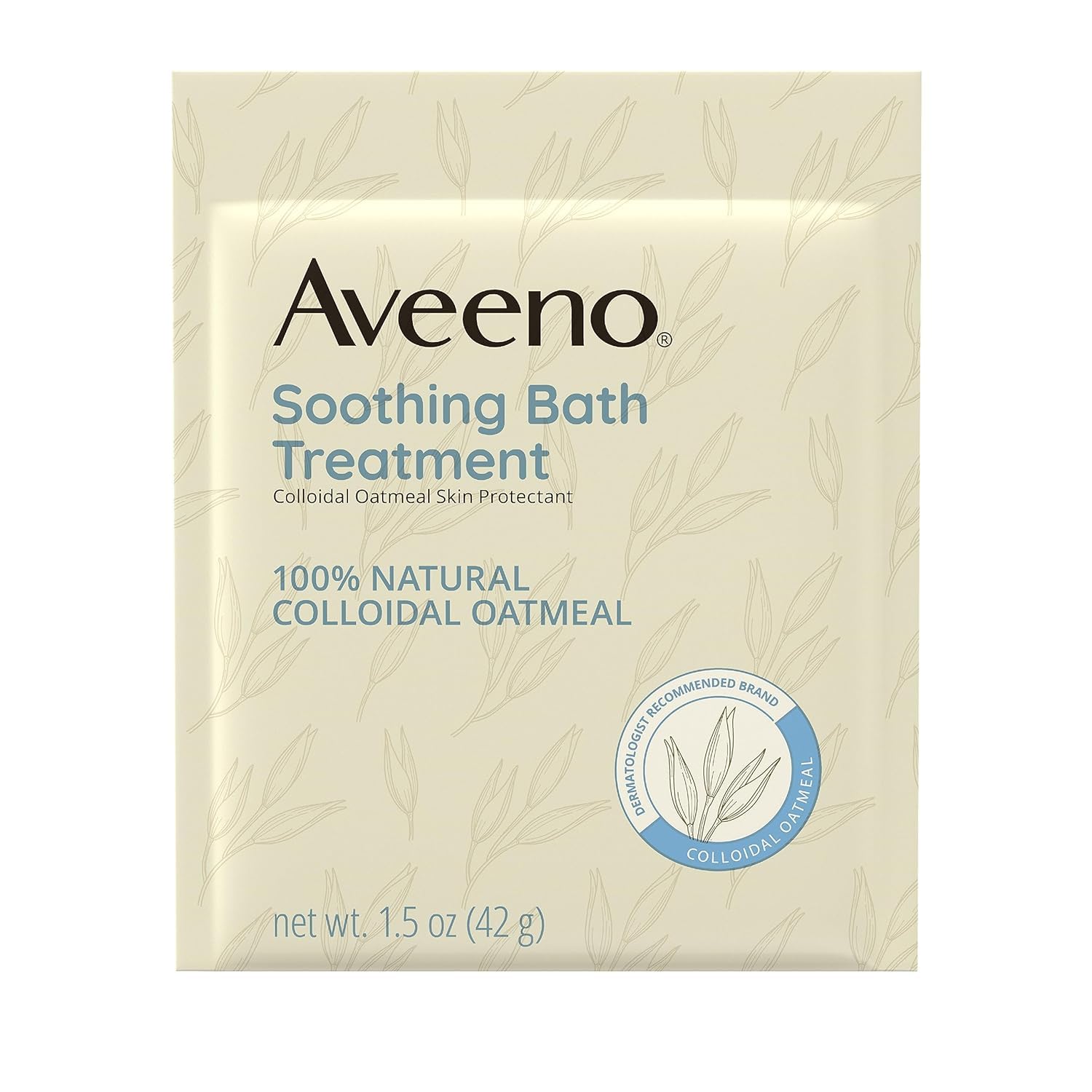 Aveeno Fragrance Free Soothing Bath Treatment, 100% Natural Colloidal Oatmeal, Sensitive Skin Bath Soak for Relief of Dry, Itchy, Irritated Skin Due to Eczema & Hives, Bath Packets, 8 ct. (Pack of 2)