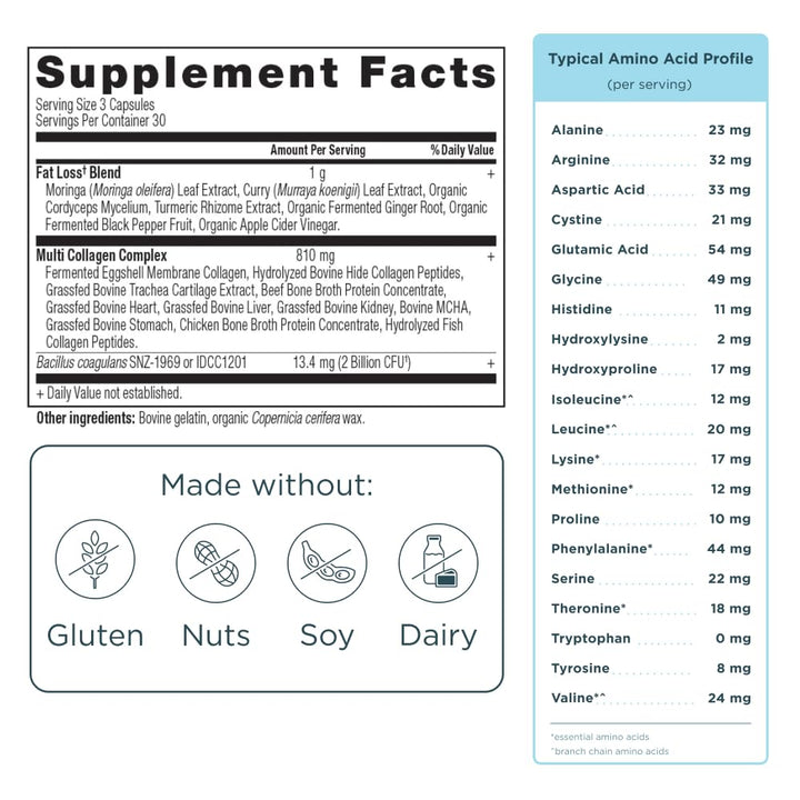 Ancient Nutrition Advanced Collagen Protein Lean with Probiotics, Hydrolyzed Collagen Peptides Supports Healthy Weight Loss* and Fat Loss*, 90 Count