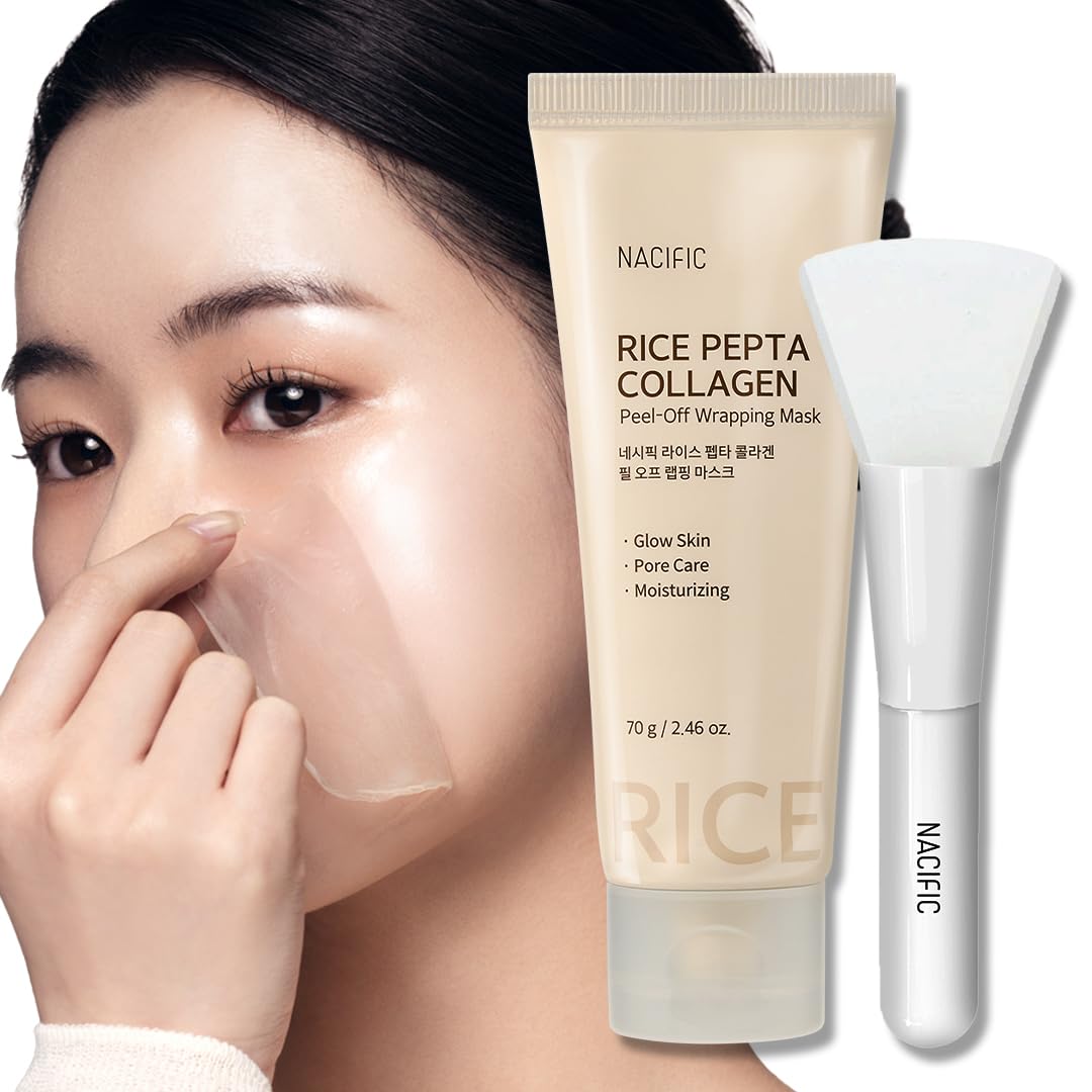 NACIFIC Rice Pepta Collagen Peel-Off Wrapping Mask 2.46oz. 70g Korean Skin Care Face Mask Hydrating Overnight Elasticity Firming Pore Minimizing Glow Glass Skin for All skin types