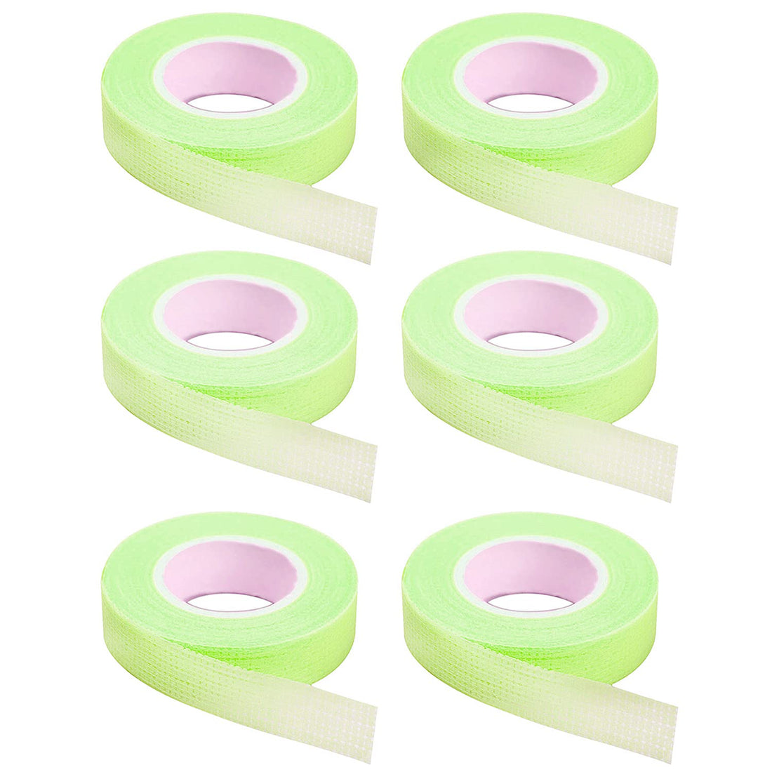 6 Rolls Eyelash Tape, Adhesive Fabric Eyelash Extension Tape, Breathable Micropore Fabric Tape for Eyelash Extension Supplies,9 m/10 Yard Each Roll (Green)