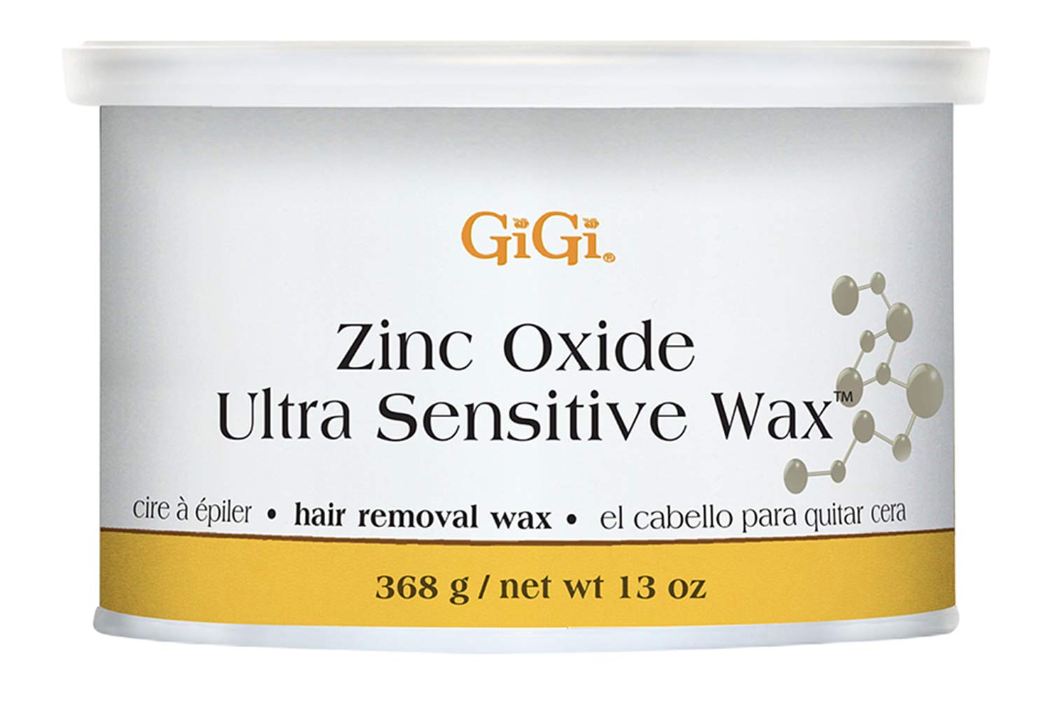 GiGi Zinc Oxide Hair Removal Wax for Ultra-Sensitive Skin, Gentle Formula for Face & Body, Soft Wax for Delicate Skin, 13 oz, 1 Pack