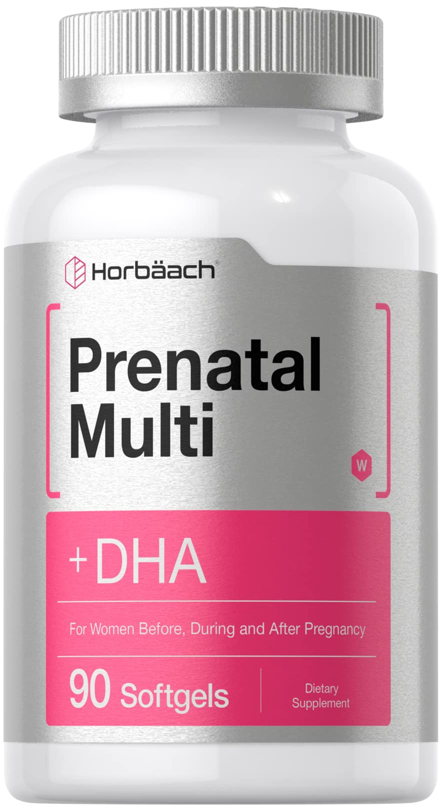Horbäach Women's Prenatal Multivitamin with DHA, Iron and Folic Acid | 90 Softgels | Non-GMO & Gluten Free