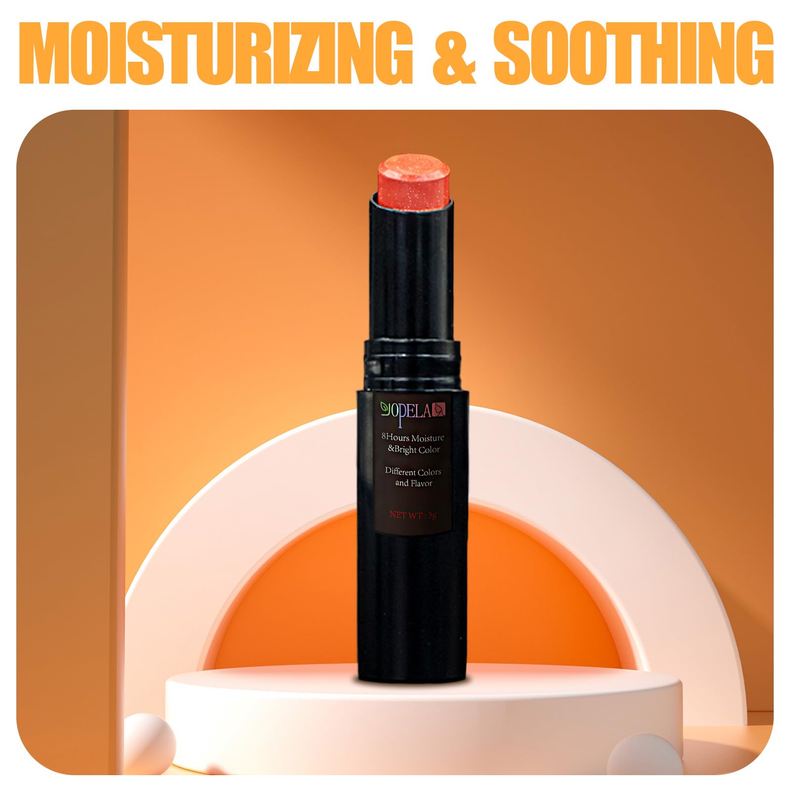 Yopela 10 Pack Tinted Lip Balm With Glitter Powder Tinted Chapstick - Moisturizing, Soothing, and Repairing Dry and Chapped Lips Valentine's Gift