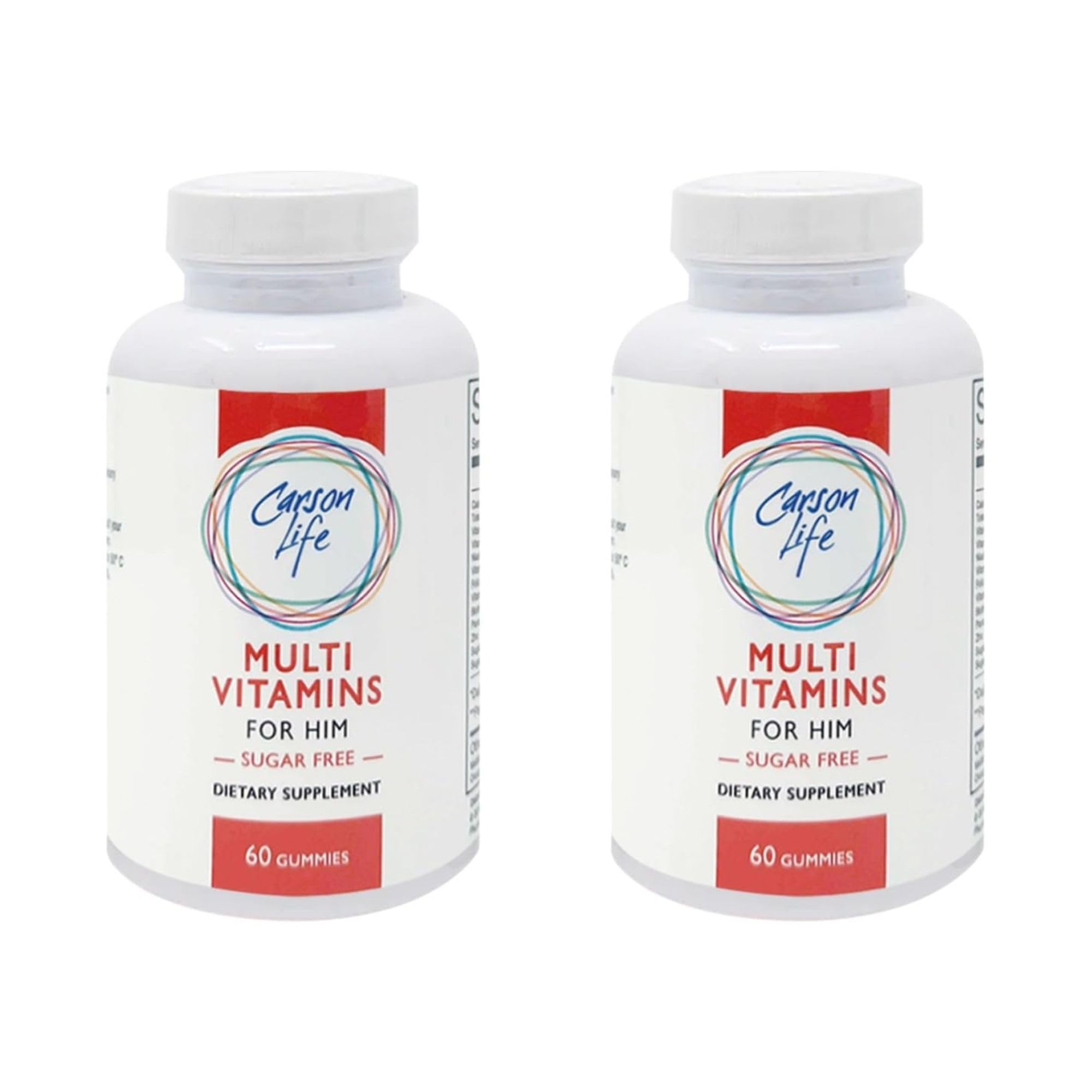 Carson Life Men’s Multivitamin Gummies - 60 Chewable Gummies - Boost Immune System - Sugar Free, Gluten Free Dietary Supplement - Fruit Flavored - Made in The USA (60 Gummies) - Pack of 2