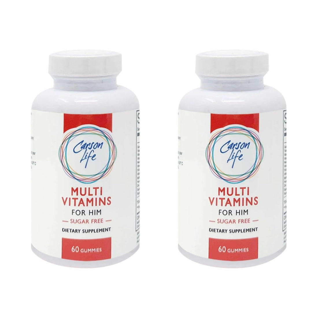 Carson Life Men’s Multivitamin Gummies - 60 Chewable Gummies - Boost Immune System - Sugar Free, Gluten Free Dietary Supplement - Fruit Flavored - Made in The USA (60 Gummies) - Pack of 2