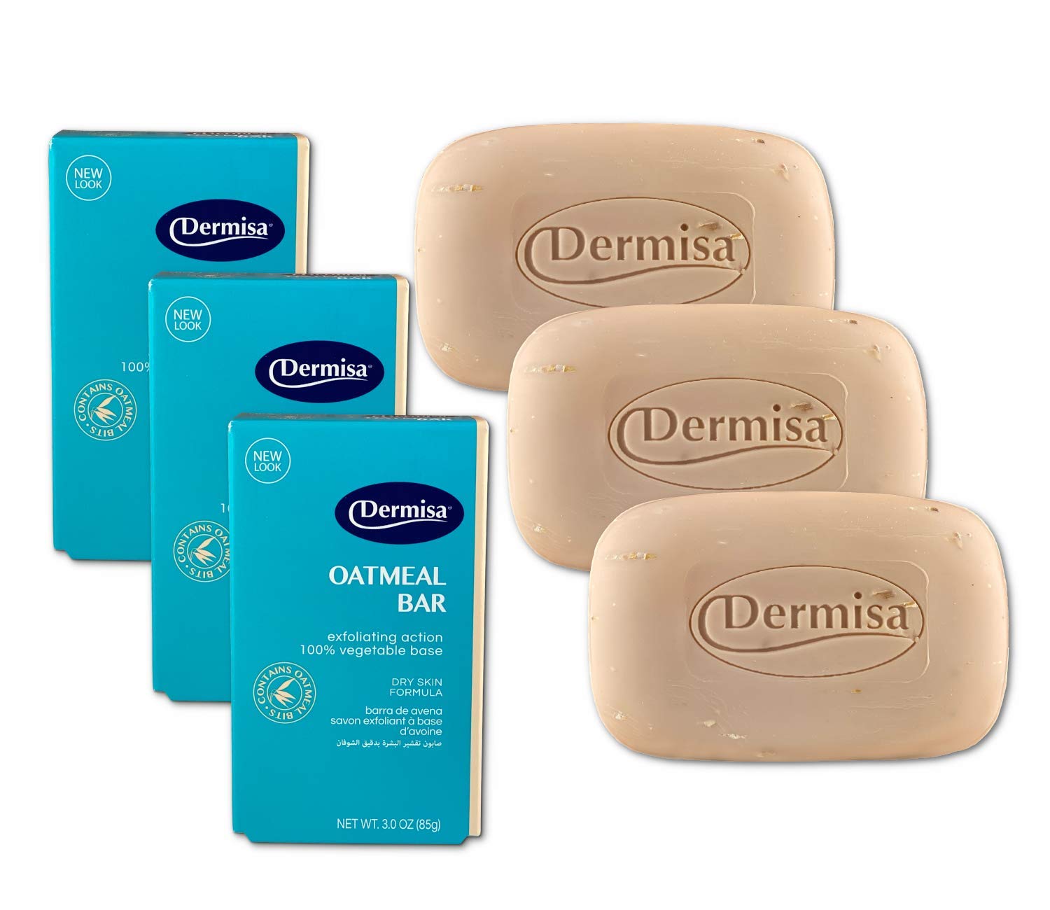 Dermisa Soap Exfoliating Oatmeal, 3 oz., Pack of 3
