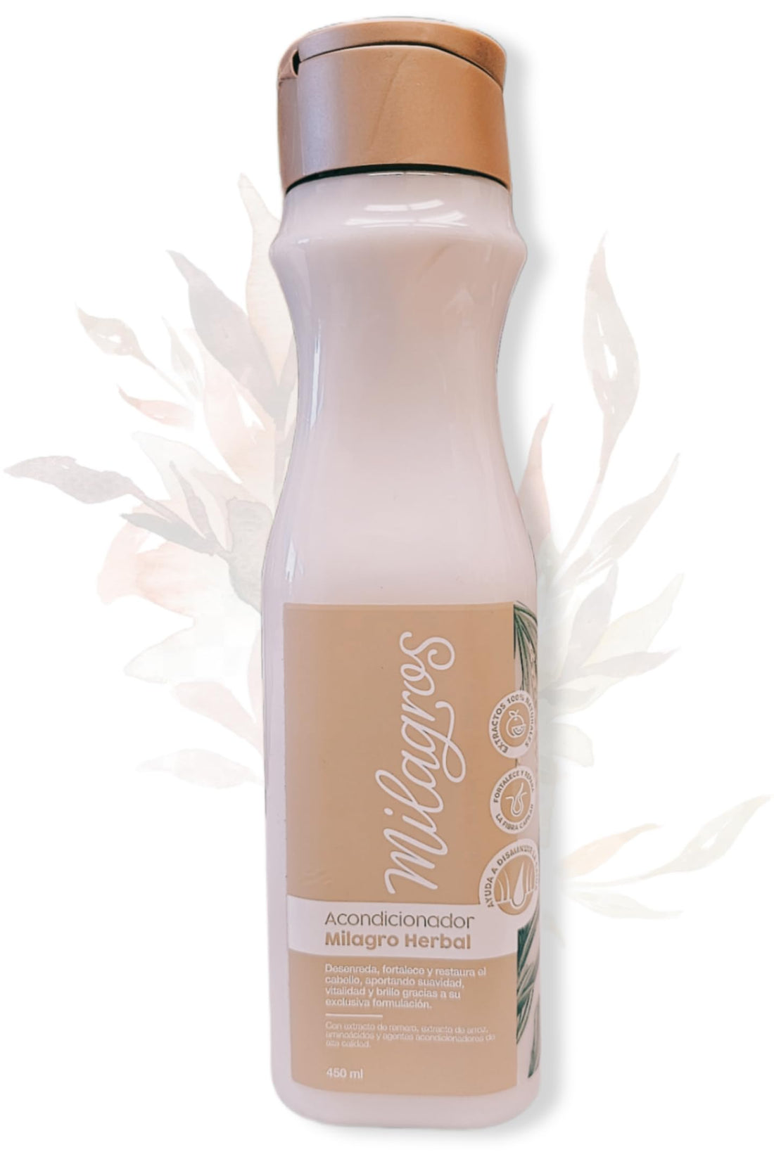 Milagros Acondicionador Herbal | Disminuye la Caida Del Cabello y Aporta Suavidad y Brillo, Beige