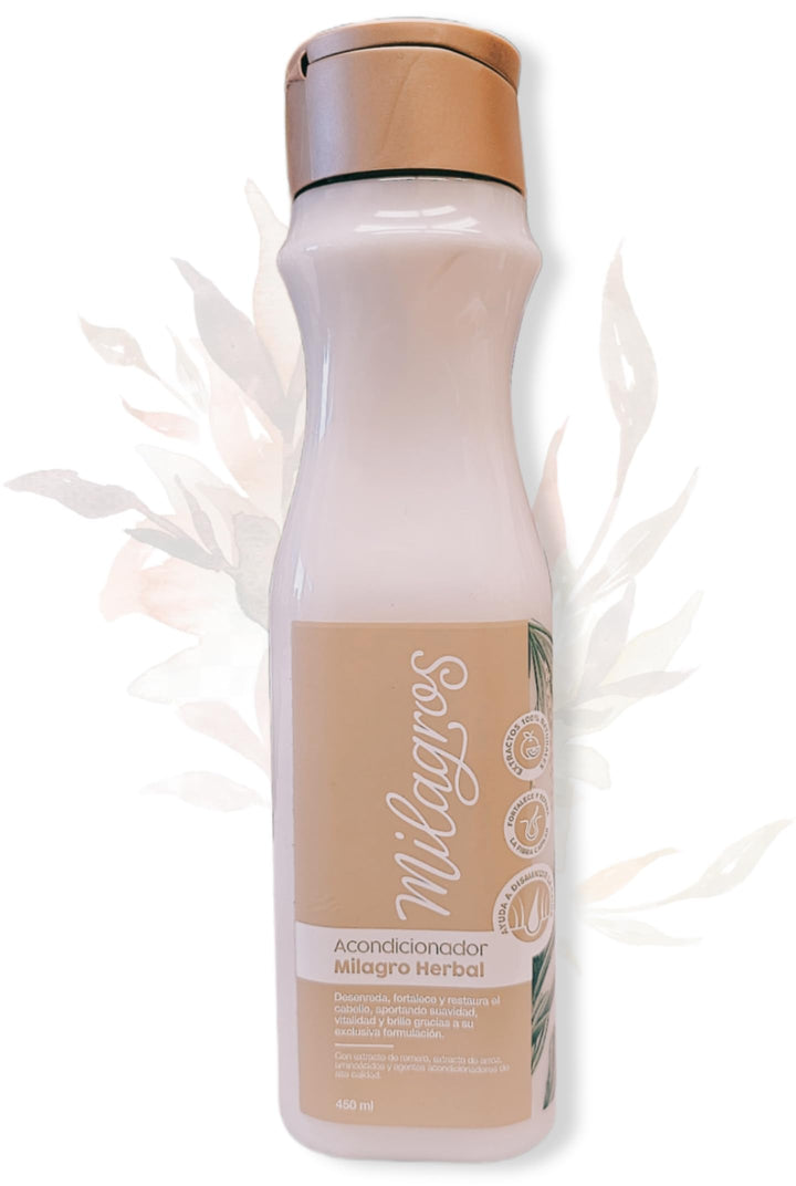 Milagros Acondicionador Herbal | Disminuye la Caida Del Cabello y Aporta Suavidad y Brillo, Beige