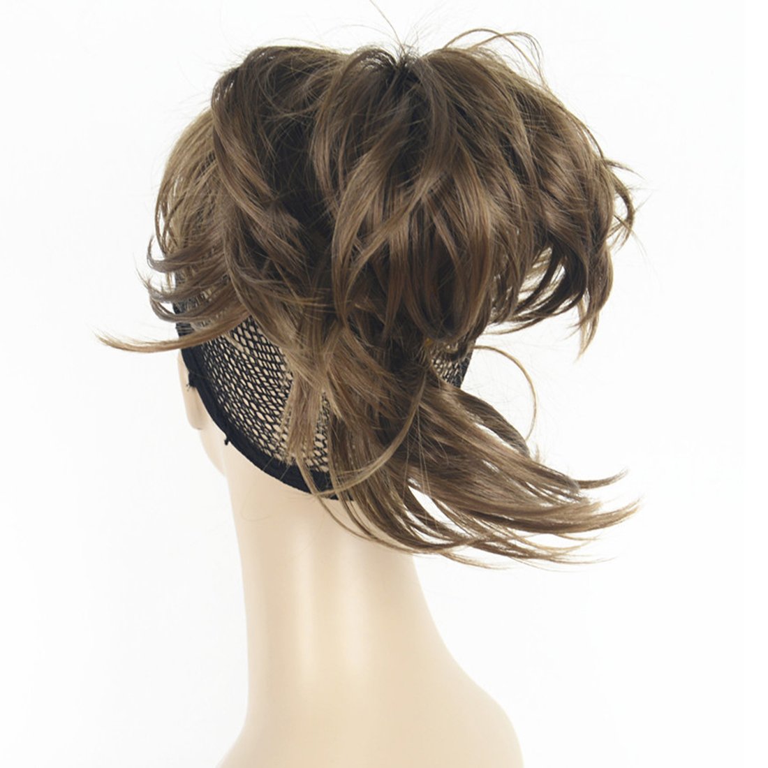 Lydell Adjustable Messy Style Ponytail Hair Extension Synthetic Hair-Piece with Jaw Claw (#12 Lt Reddish Golden Brown)