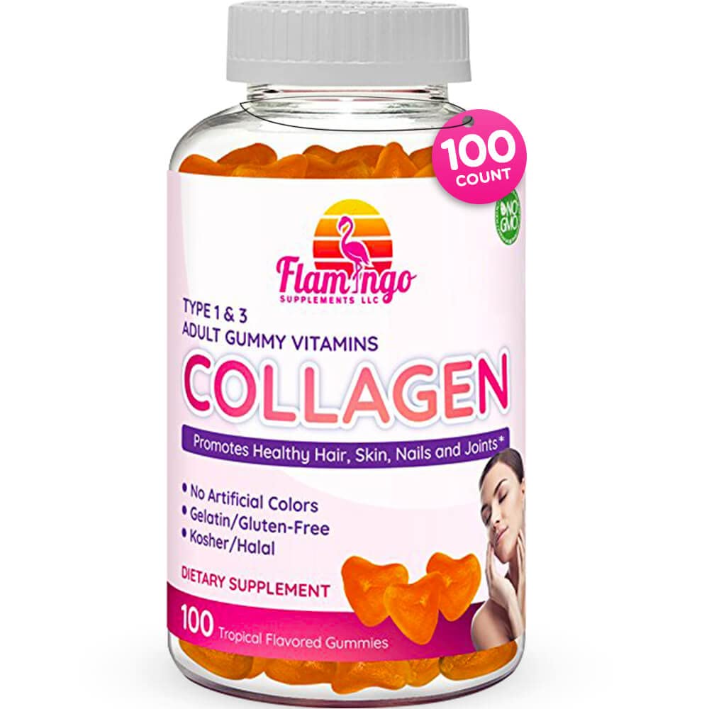 Collagen Gummies- Natural Marine Collagen for Women, and Men- Collagen Supplements for Skin Joint, Hair, Nails- Hydrolyzed Type 2 & 1 3- Replace Pills and Powders - No Gelatin, Kosher, Halal- 100 Ct.