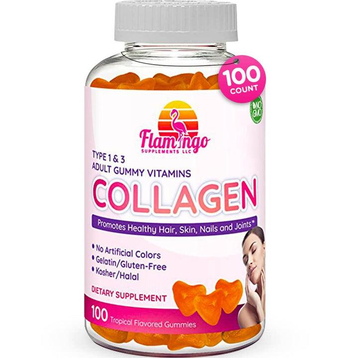 Collagen Gummies- Natural Marine Collagen for Women, and Men- Collagen Supplements for Skin Joint, Hair, Nails- Hydrolyzed Type 2 & 1 3- Replace Pills and Powders - No Gelatin, Kosher, Halal- 100 Ct.