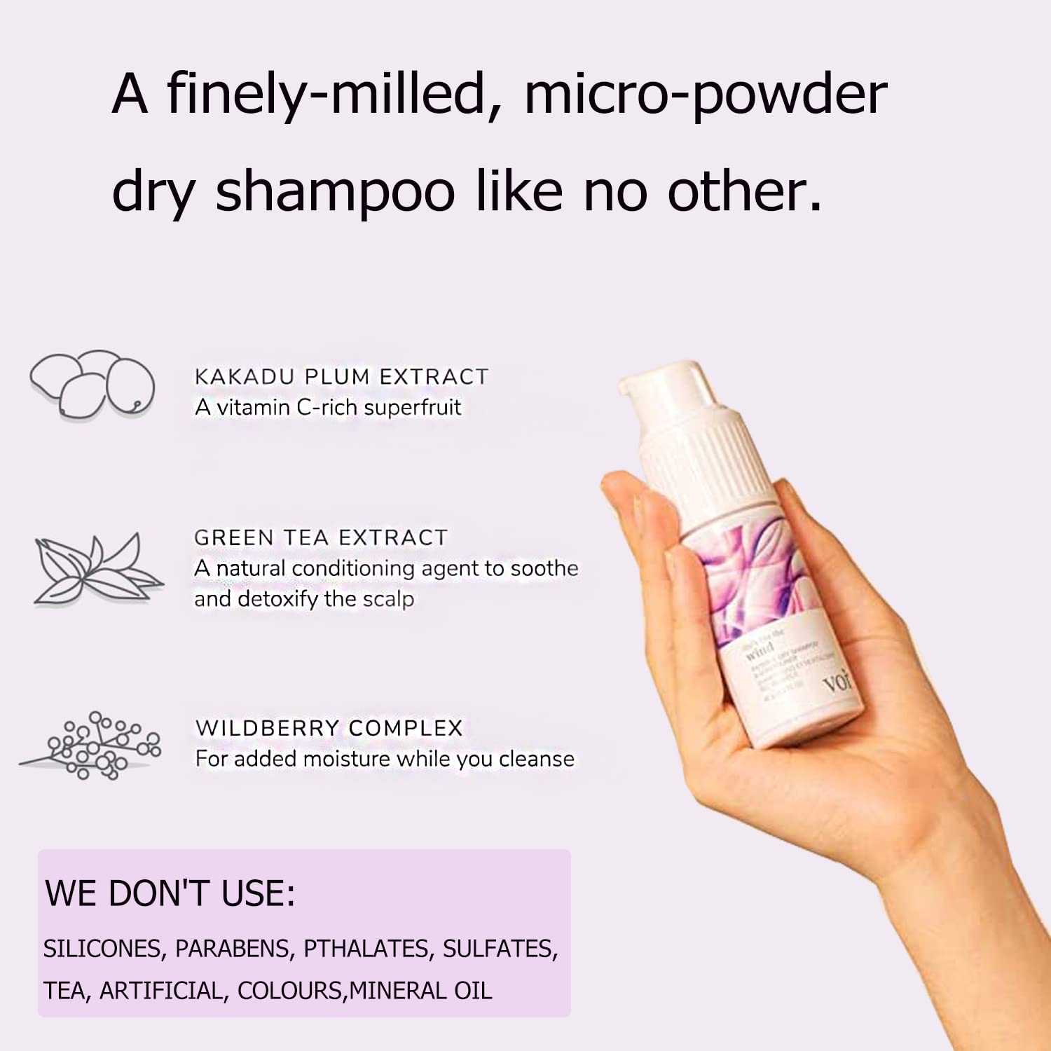 Dry Shampoo and Conditioner by Voir Haircare Invisible Powder Spray - She's Like the Wind, 1.4 Oz