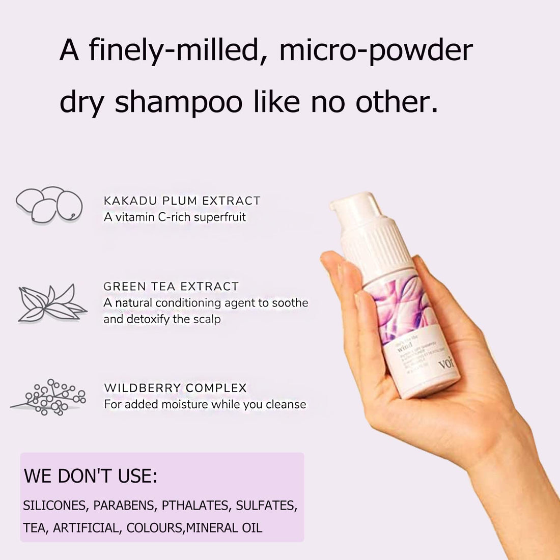 Dry Shampoo and Conditioner by Voir Haircare Invisible Powder Spray - She's Like the Wind, 1.4 Oz