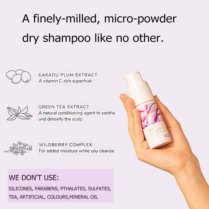 Dry Shampoo and Conditioner by Voir Haircare Invisible Powder Spray - She's Like the Wind, 1.4 Oz