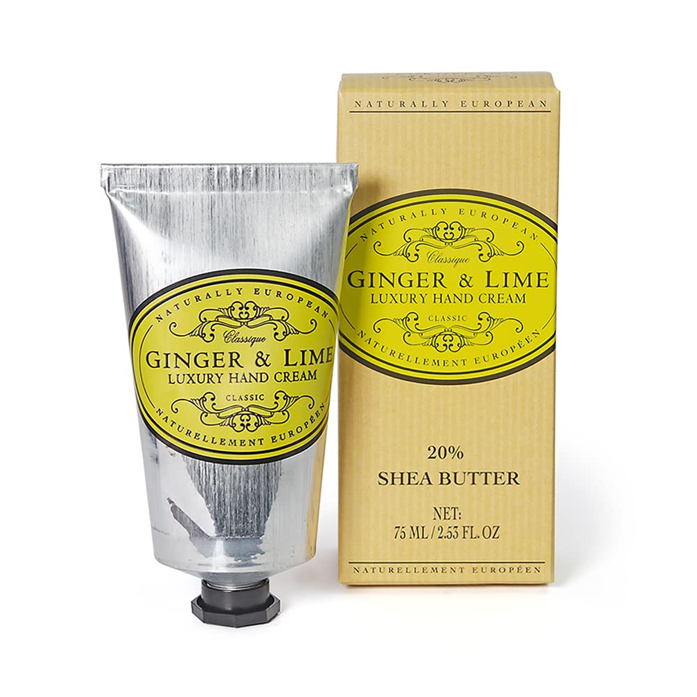 Naturally European GINGER & LIME Luxury Hand Cream Boxed 20% Shea Butter 75ml