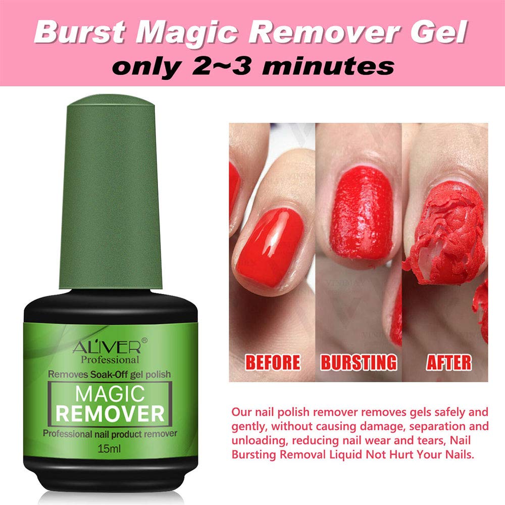 Gel Nail Polish Remover, (2PACK)Gel Remover For Nails In 2-5 Minutes - Quick & Easy, Remove Gel Polish No Need for Foil, Soaking or Wrapping 0.5fl Oz