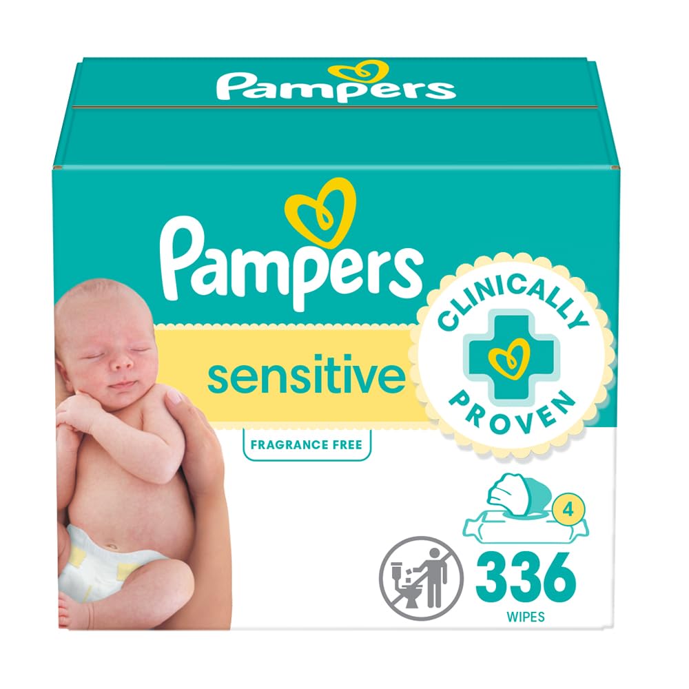 Pampers Baby Wipes Sensitive 6X Pop-Top Packs, 336 Count: 6 Refills, 336 Count