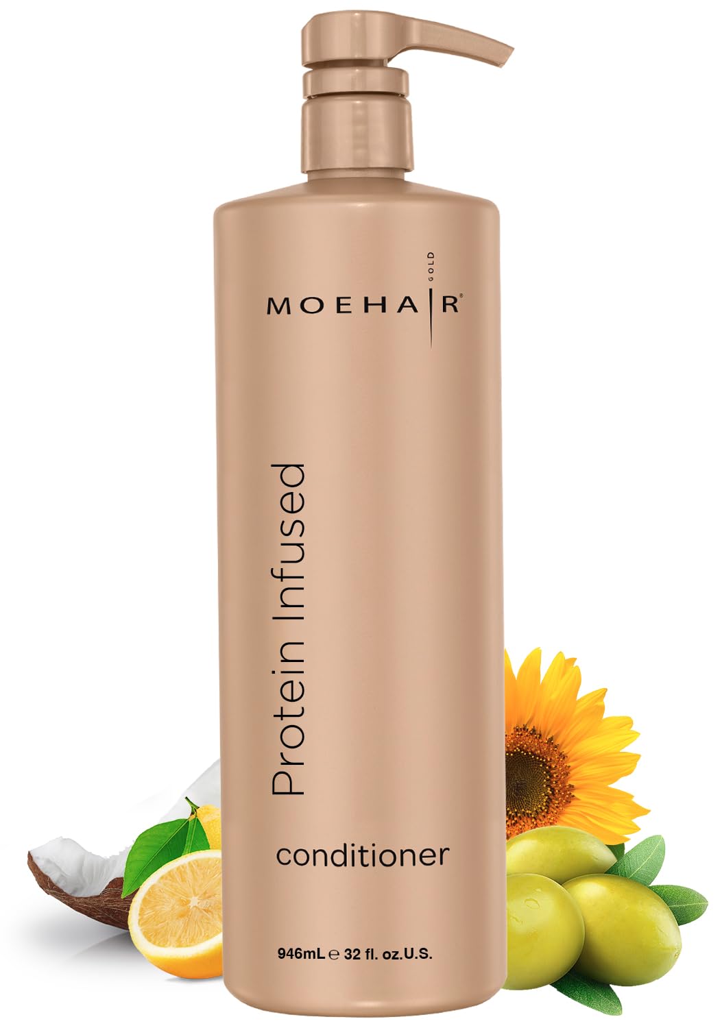 MOEHAIR Protein Infused Hair Conditioner (32 Fl oz) For Chemically Treated, Damaged Dry Hair With Proteins | Smoothens Split Ends | Adds Shine and Luster | Protein Conditioner