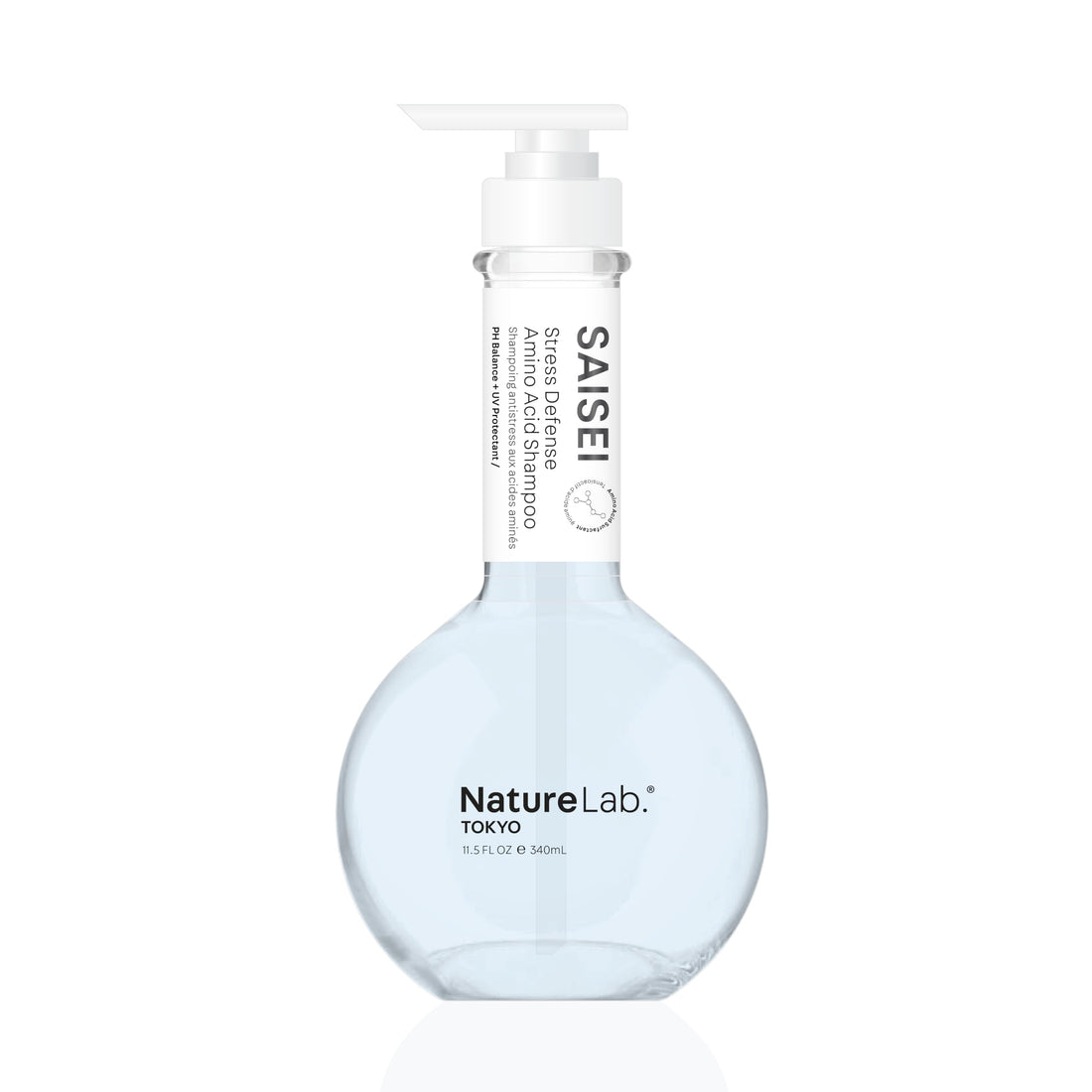 NatureLab. TOKYO SAISEI Stress Defense Amino Acid Shampoo - Nourishing Cleansing for Stronger, Healthier Hair, 11.5 oz