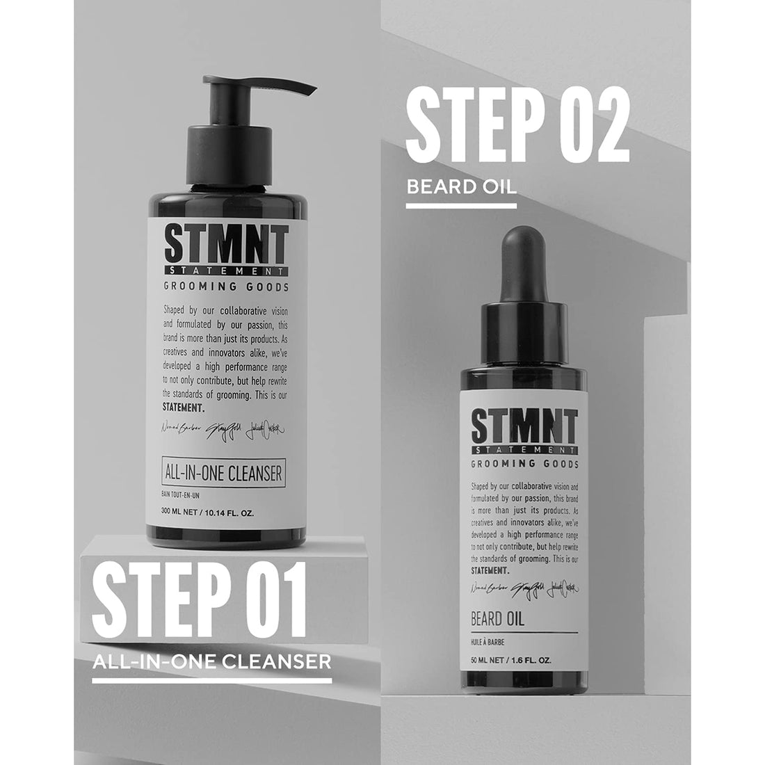 STMNT Grooming Goods All-In-One Daily Cleanser, 10.1 oz | SLS/SLES Sulfates Free | Extra Caring Formula w/ Activated Charcoal & Menthol