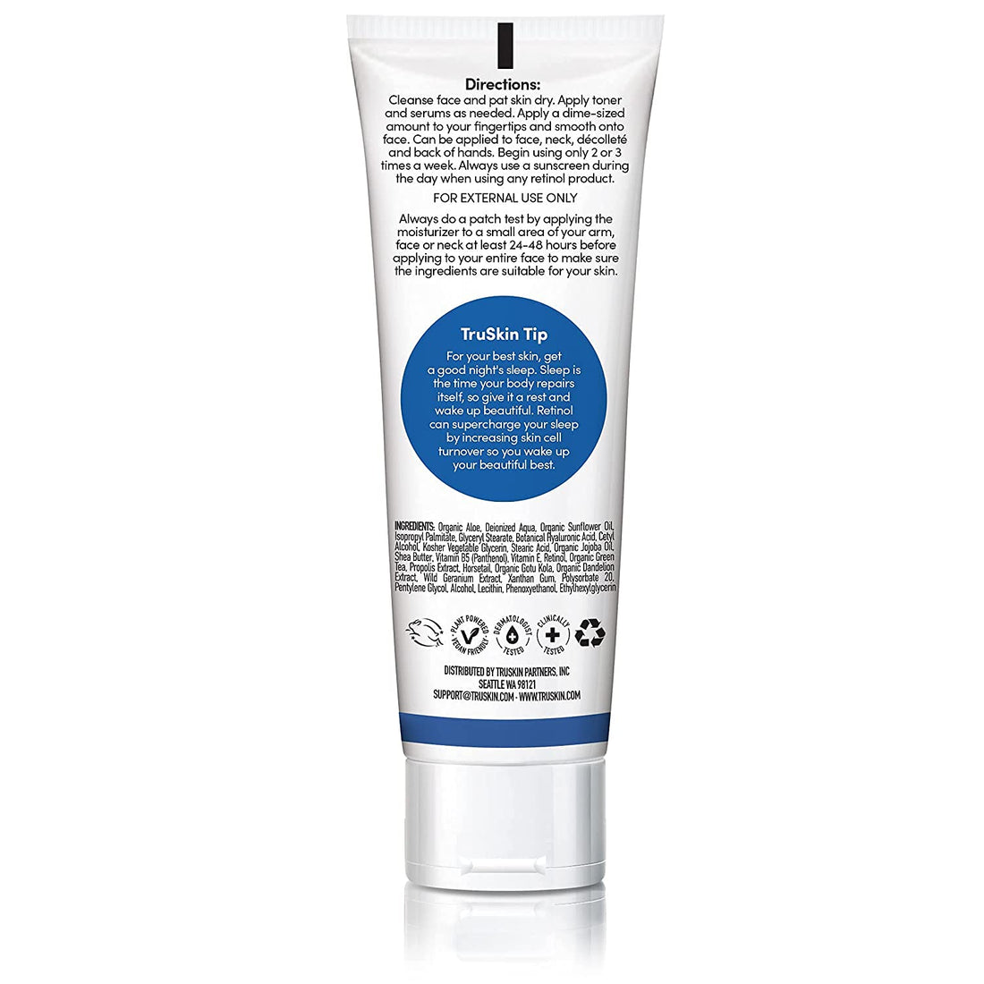 TruSkin Retinol Cream Anti-Wrinkle Moisturizer for Face Care and Eye Area with Hyaluronic Acid, Green Tea, 4 fl oz