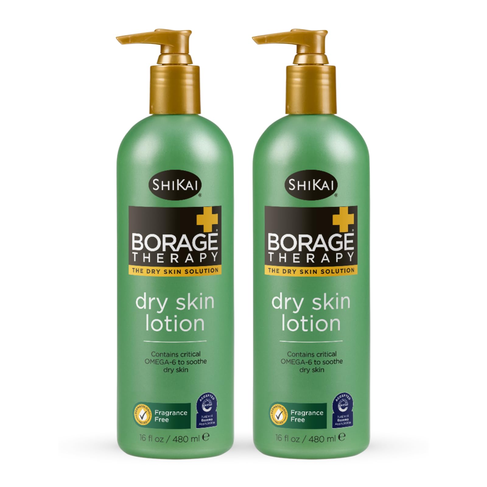 Shikai Borage Therapy Dry Skin Lotion Original Unscented - 16 Oz, Pack of 2