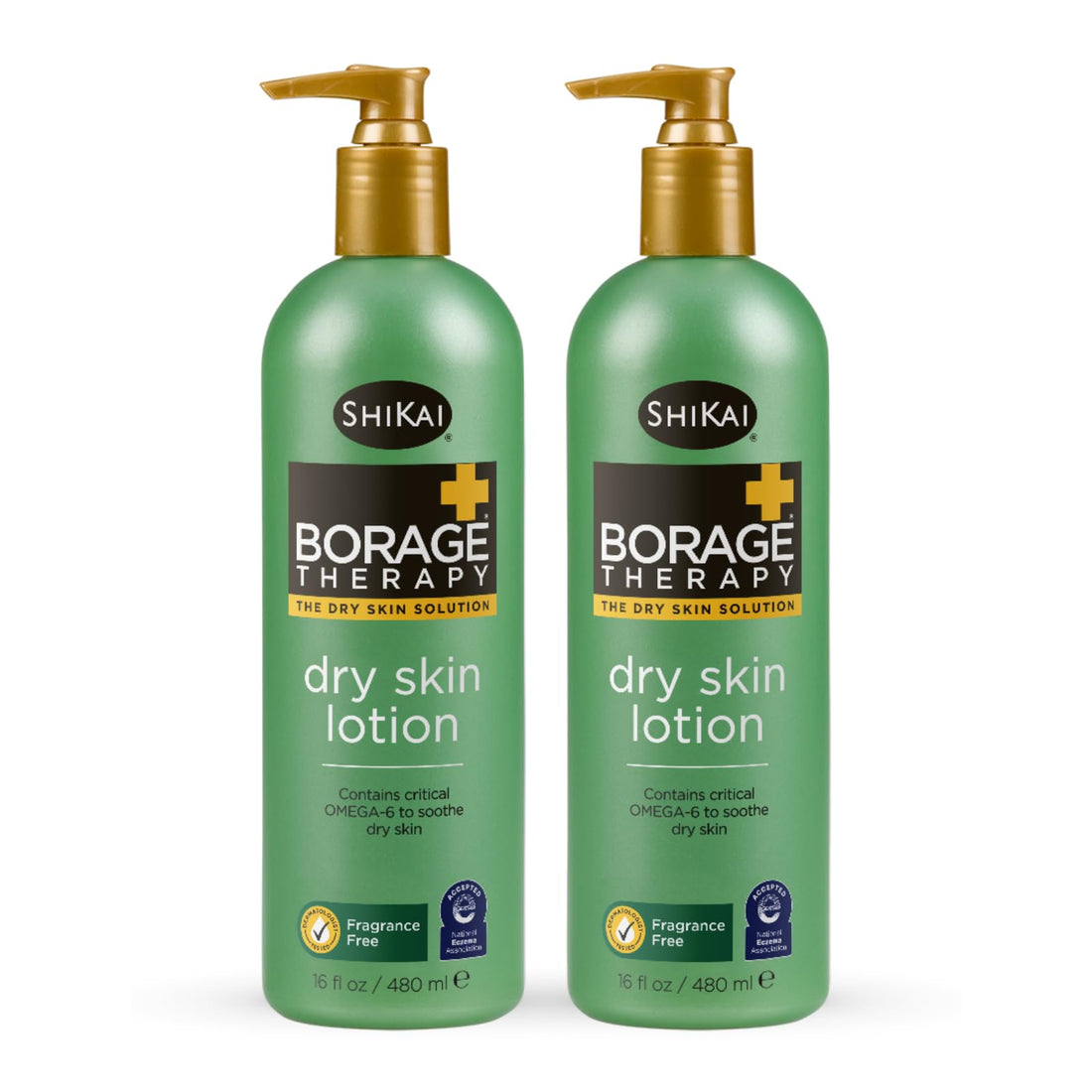 Shikai Borage Therapy Dry Skin Lotion Original Unscented - 16 Oz, Pack of 2
