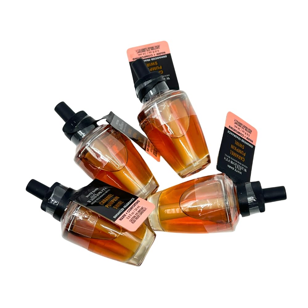 Bath & Body Works Caramel Pumpkin Swirl Wallflowers Fragrance Refill 0.8 oz 4 Pack