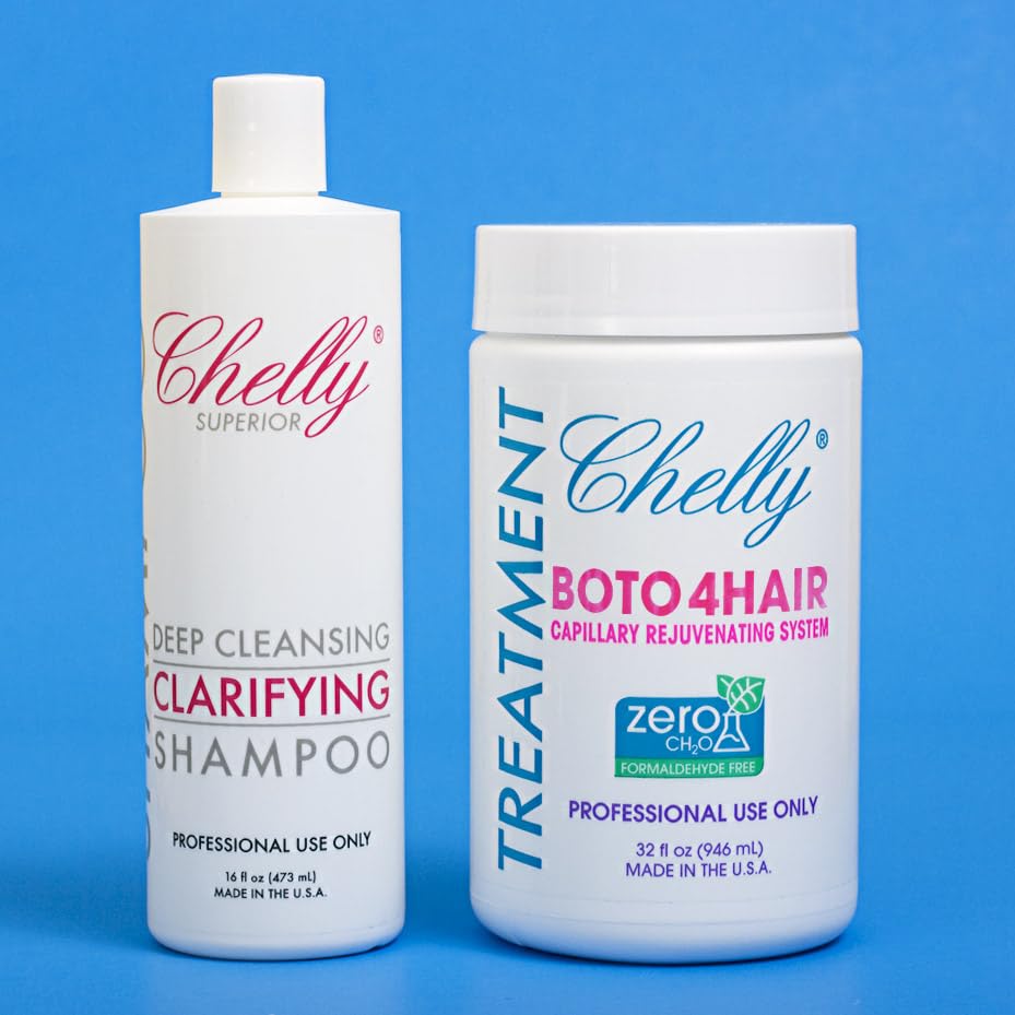 Combo Chelly Hair Treatment Capillary Rejuvenating System FORMALDEHYDE FREE 32 fl oz. + Clarifying Shampoo 16 fl