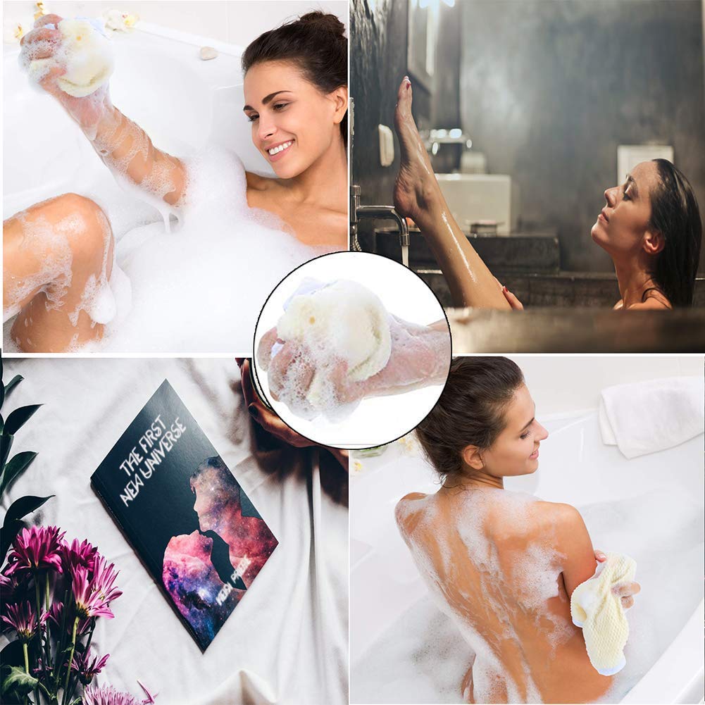 4 Pack Exfoliating Face Body Wash Cloth, Soft-Weave Scrub Towel for Beauty Skin Care, Home Massage Bath Cloth, Shower Scrubber, Dead Skin Removal