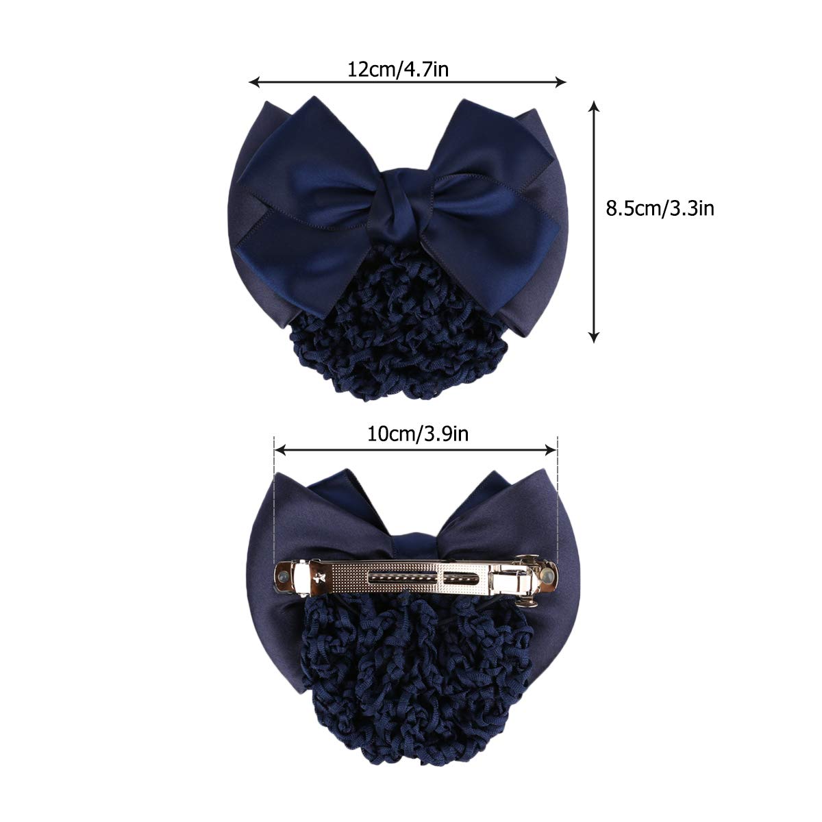 Driew Hair Styling Accessories Snood Net Bow Decorate Barrette Hair Net Bun Cover Net Mix Color 6 Pcs/set