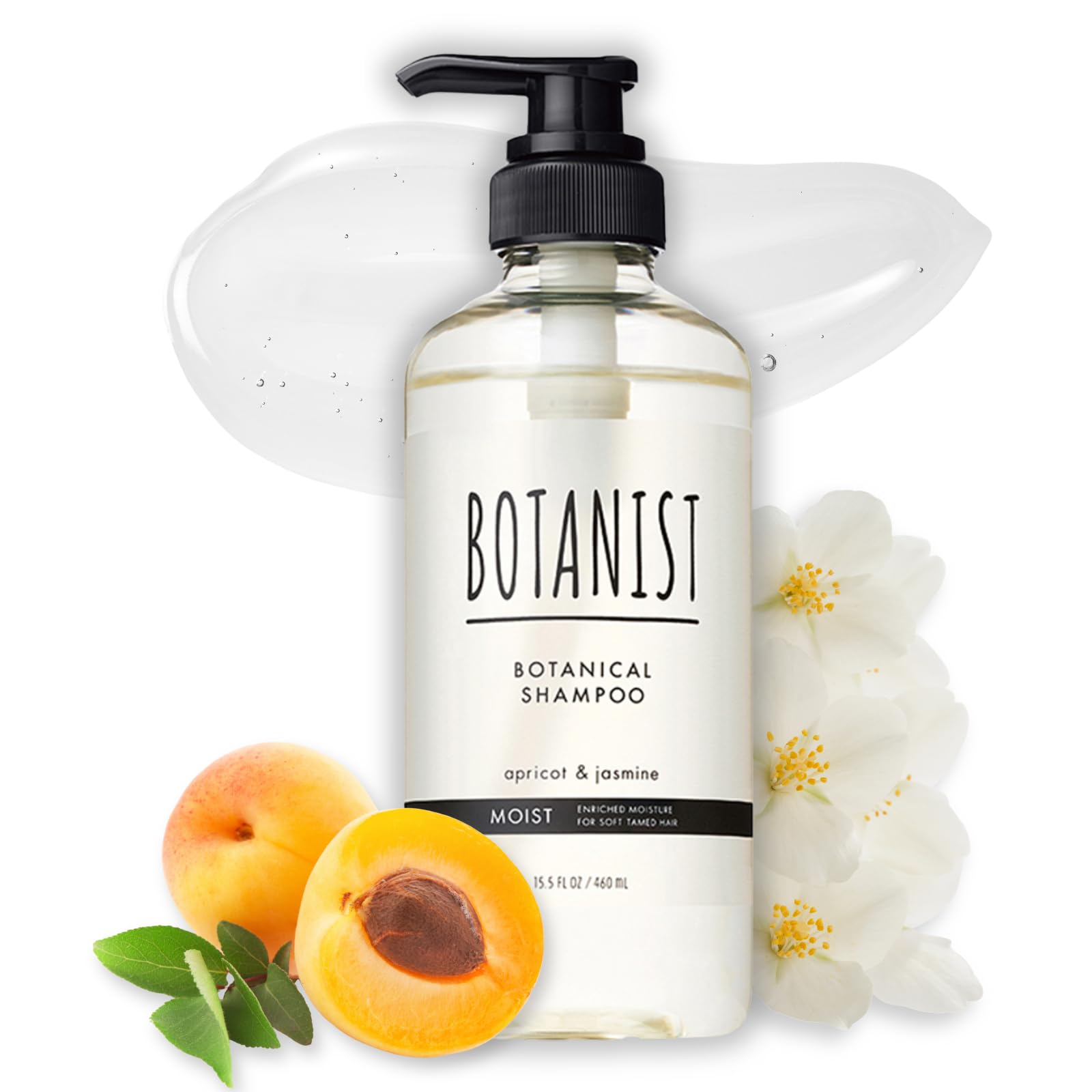 Botanist Organic Shampoo for Dry & Damaged Hair Women & Men, Keratin Shampoo with Natural Collagen, Macadamia Nut Oil& Rice Ceramide from Japan, Sulfate & Silicone Free, Apricot& Jasmine, 15.5 Fl Oz
