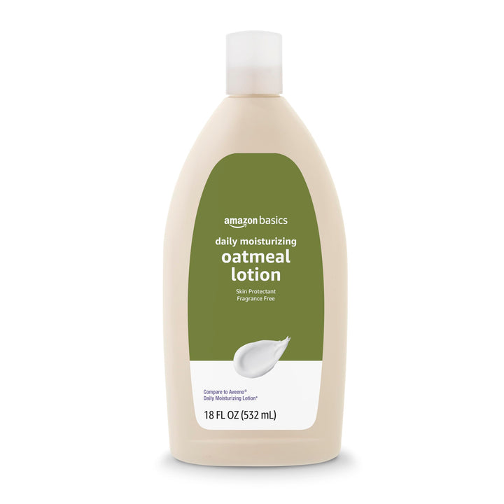 Amazon Basics Daily Oatmeal Body Lotion and Skin Protectant Moisturizer, Fragrance Free, 18 Fl Oz (Pack of 6) (Previously Solimo)