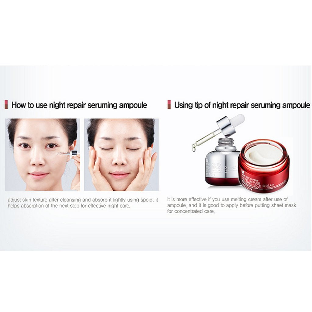 MIZON Skin Recovery Night Repair Seruming Ampoule, Antioxidant, Anti-aging, Rejuvenate Skin, Korean Skincare (30 ml 1.01 FL oz)