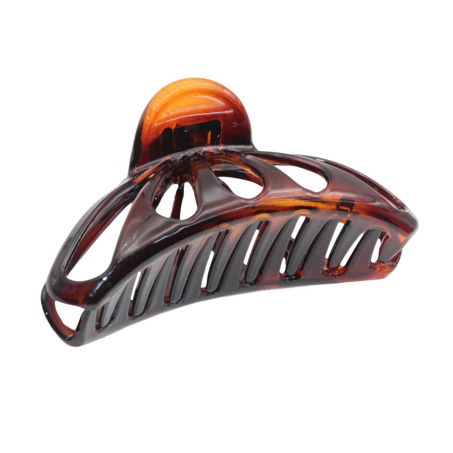 Parcelona French Rain Drop Large Celluloid Shell Claw Jaw Hair Clip with Covered Spring - 4 Inches