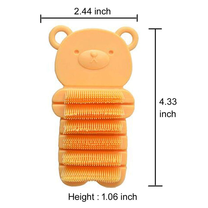 JINCH Nail Scrubber Brush Kids, Finger Nails Scrub Scrubbing Cleaning Washing Brushes with Soft Bristle for Baby and Children, Animal Style and 2 Colors Choice (Yellow)