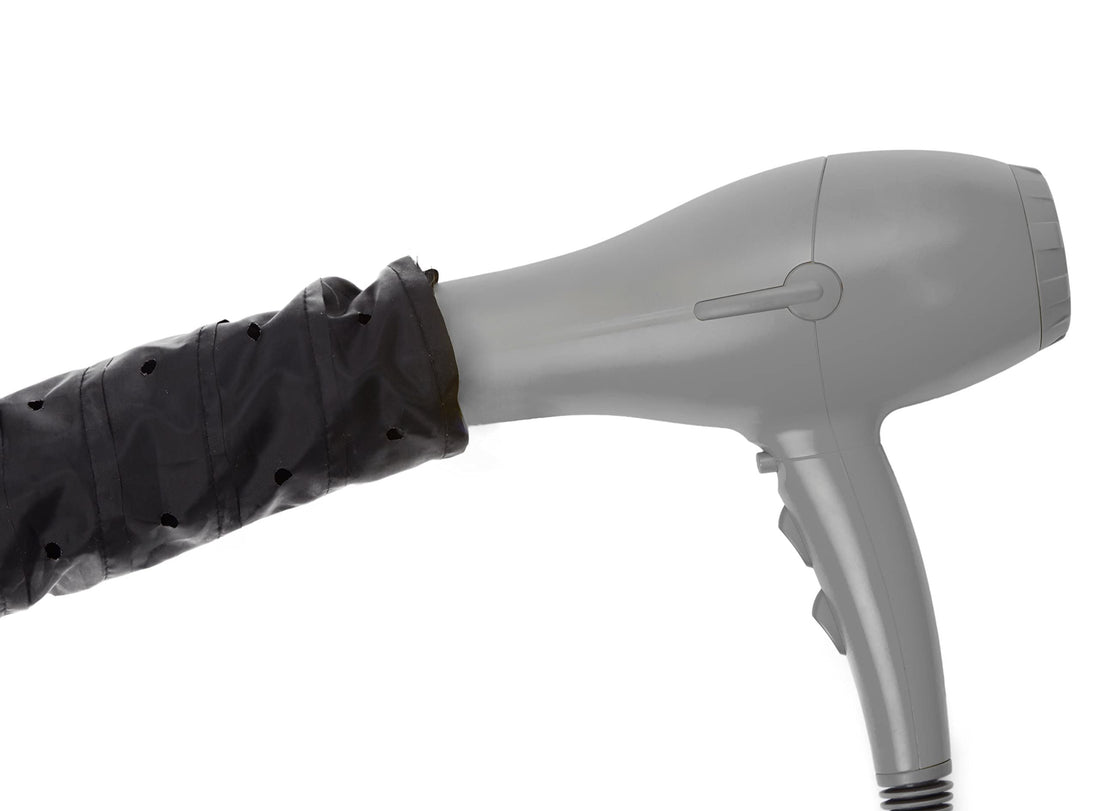 Glow By Daye Bonnet Hood Hair Dryer Attachment- Soft, Adjustable Extra Large Hooded Bonnet for Hand Held Hair Dryer with Stretchable Grip and Extended Hose Length (Black)