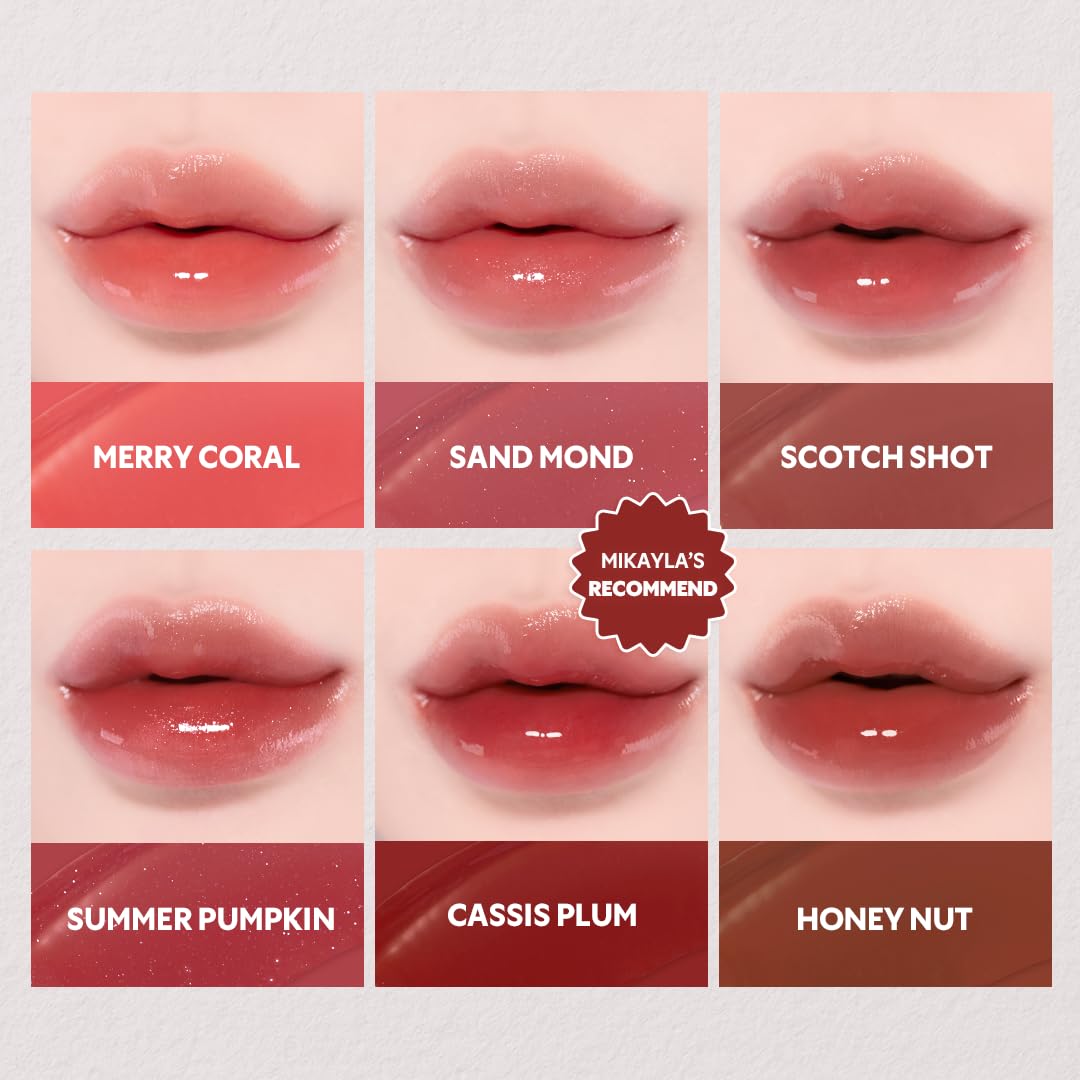 TIRTIR [*Mini Size Waterism Tinted Lip Gloss #15 Grapen, 0.06 Fl Oz – Kiss Ready Lipgloss, 12H Long Lasting Non Sticky Natural Tinted Glow Korean Multiuse Cheek and Lip Tint for Women gift